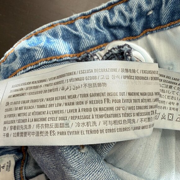 Abercrombie & Fitch Curve Love The Dad High Rise Jeans Womens 4L Blue Distressed - Picture 13 of 13